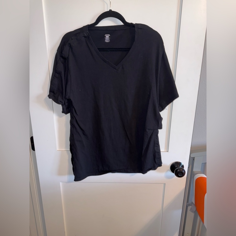Black V-Neck Women's Blouse